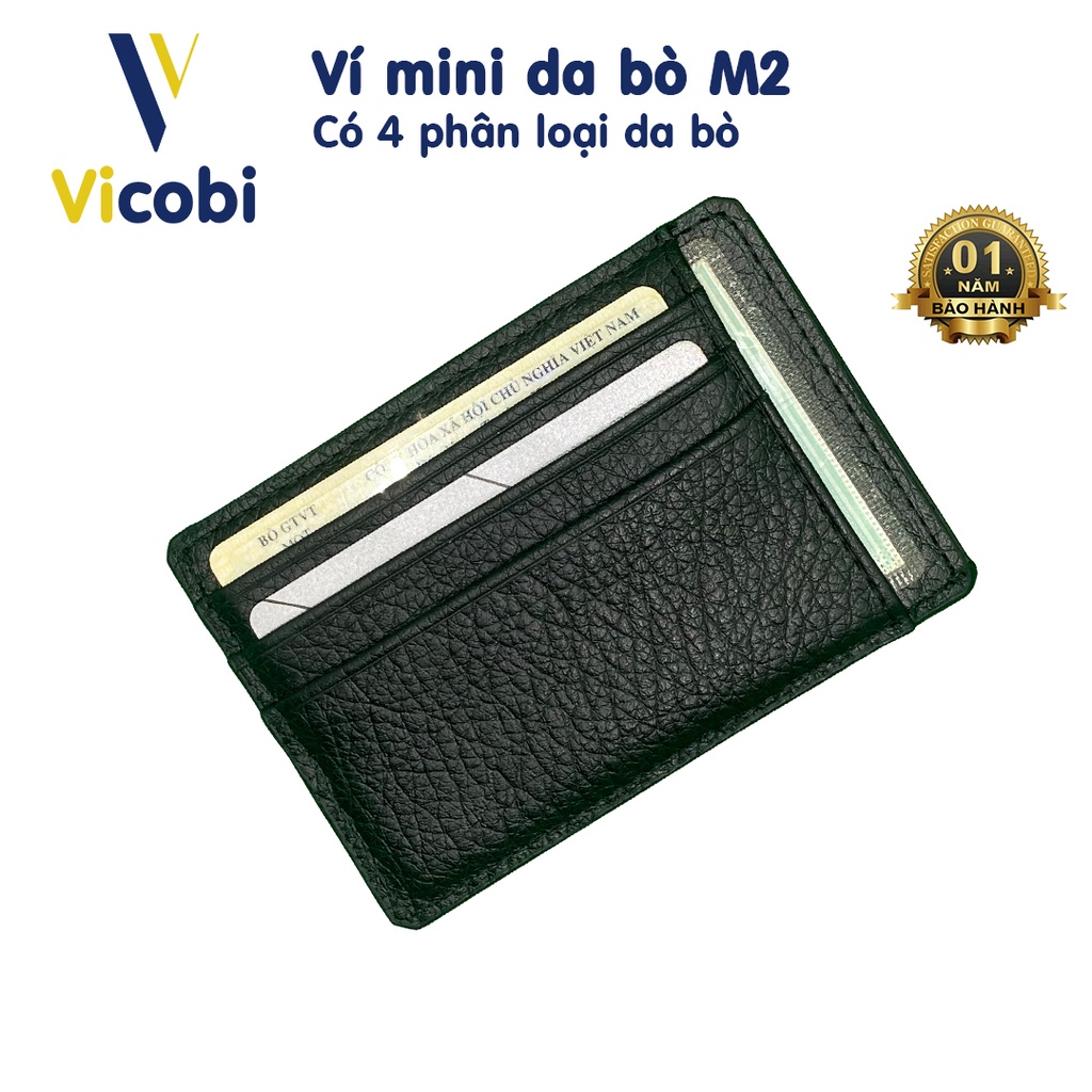 Ví mini name card Da Bò Vicobi M2, Bóp nhỏ gọn bỏ túi hàng gia công tại Việt Nam