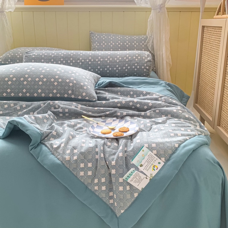 Bộ sét 5 món cotton đũi chăn trần nhập khẩu cực kì mềm mịn thoáng mát,sét 5 món cotton đũi chăn trần mềm mịn thoáng mát