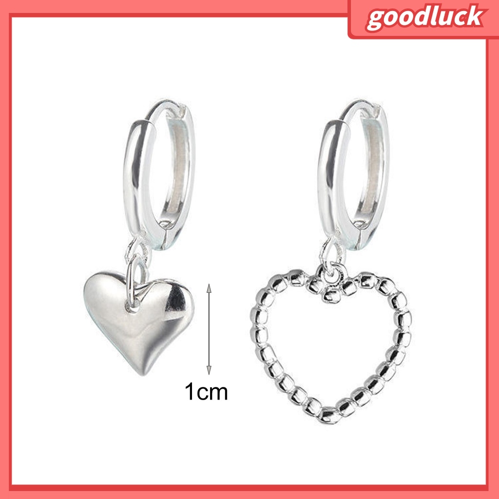 Goodluck| 1 Đôi Bông Tai Thả Hình Trái Tim Phong Cách Hàn Quốc Dành Cho Nữ