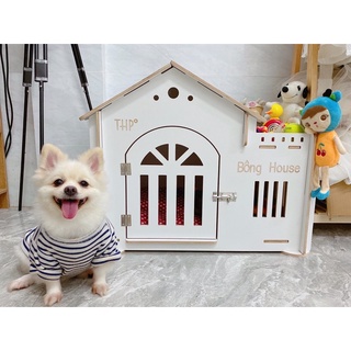 Size L(0-12kg), Nhà thú cưng gỗ plywood phủ melamine cao cấp chống nước, rất chắn chắn.