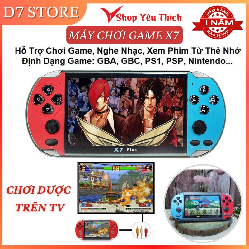 Máy Chơi Game Cầm Tay X7 Tích Hợp 900 Trò Màn Hình LCD Màu 4,3 Inch Bộ Nhớ 8Gb Chơi Game Nghe Nhạc Xem Film Đọc Sách