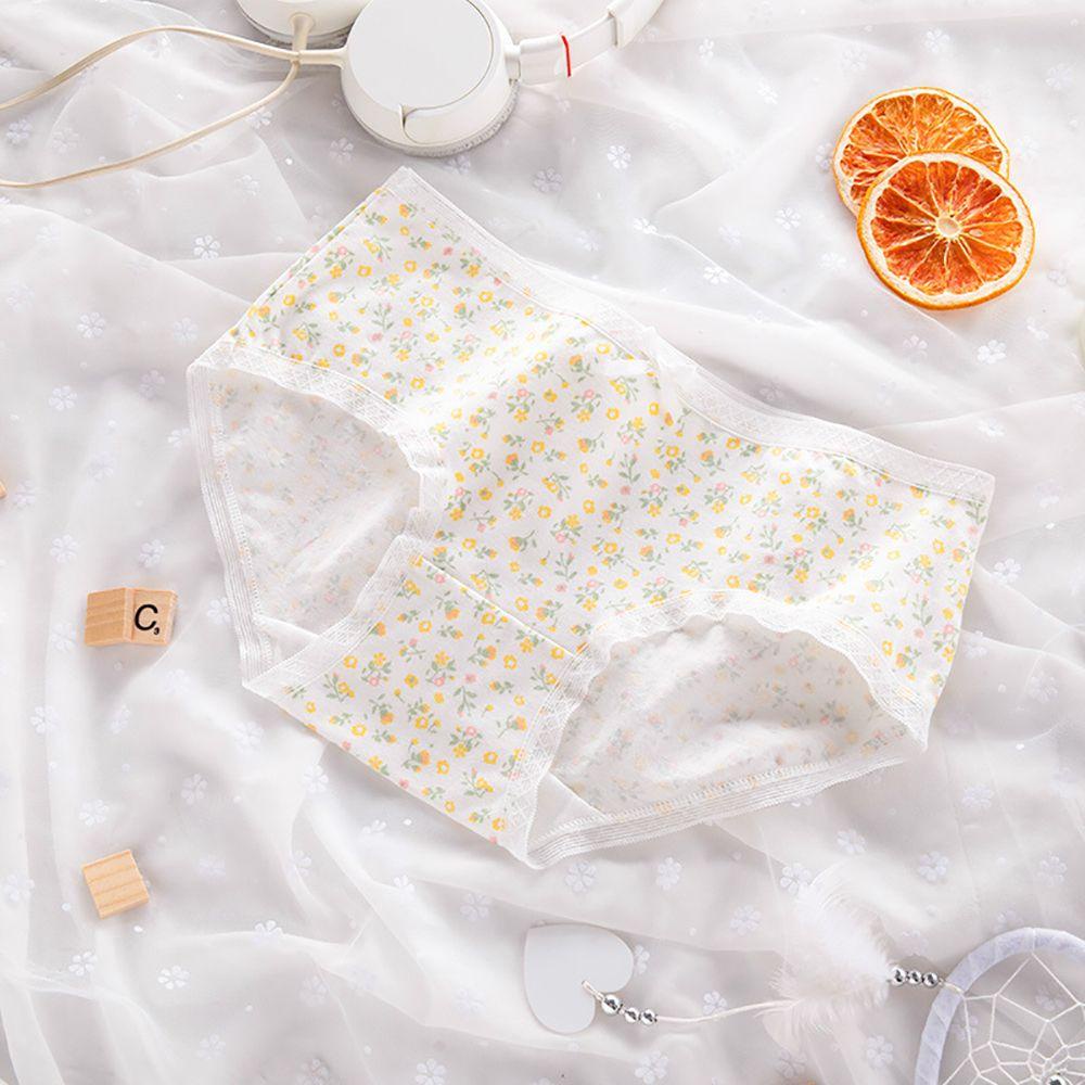 Set 2 Quần Lót Nữ In Hoa Phối Ren Gợi Cảm