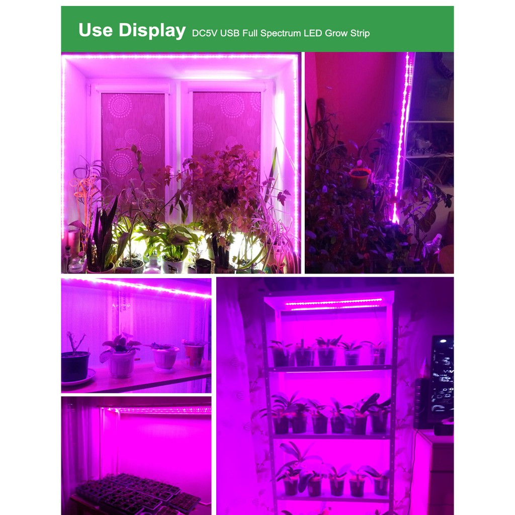 Dây đèn Led USB trồng cây 2835 5V 0.5m/1m/2m/3m