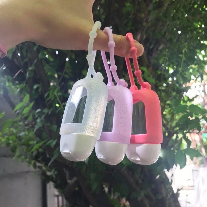 Bình rỗng đựng nước rửa tay/tinh dầu/nước hoa mini 30ml có thể đổ đầy có ốp silicon tiện lợi mang đi du lịch/ngoài trời