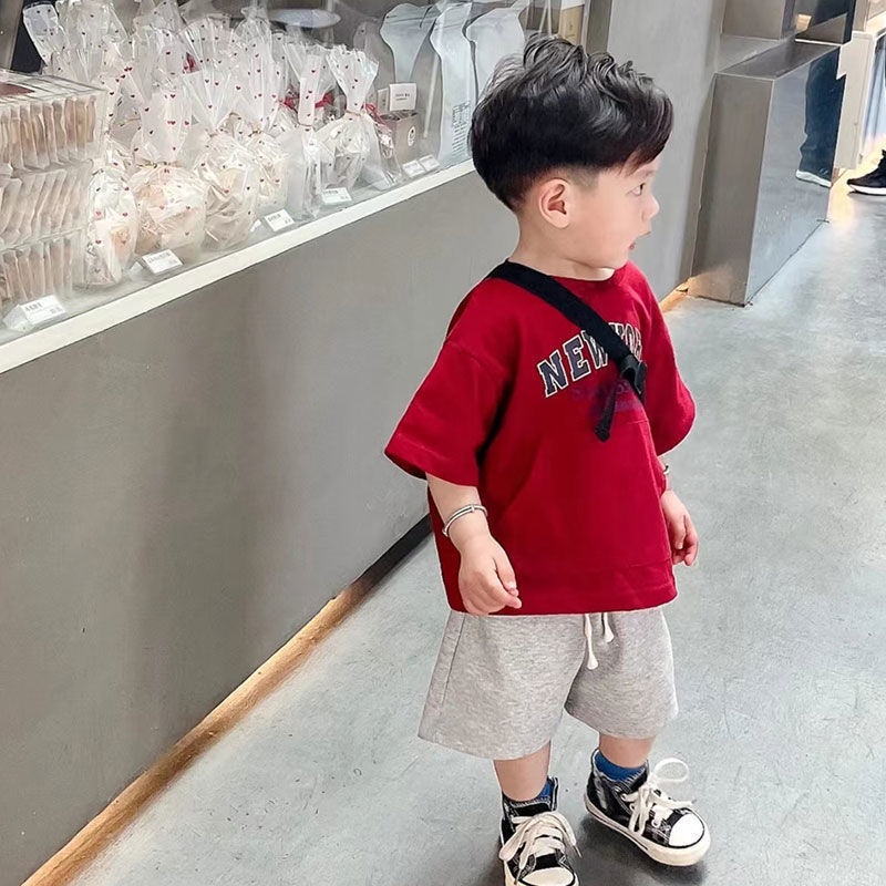 Áo Thun Tay Ngắn Và Quần Lửng Phong Cách Mới Dành Cho Bé Trai