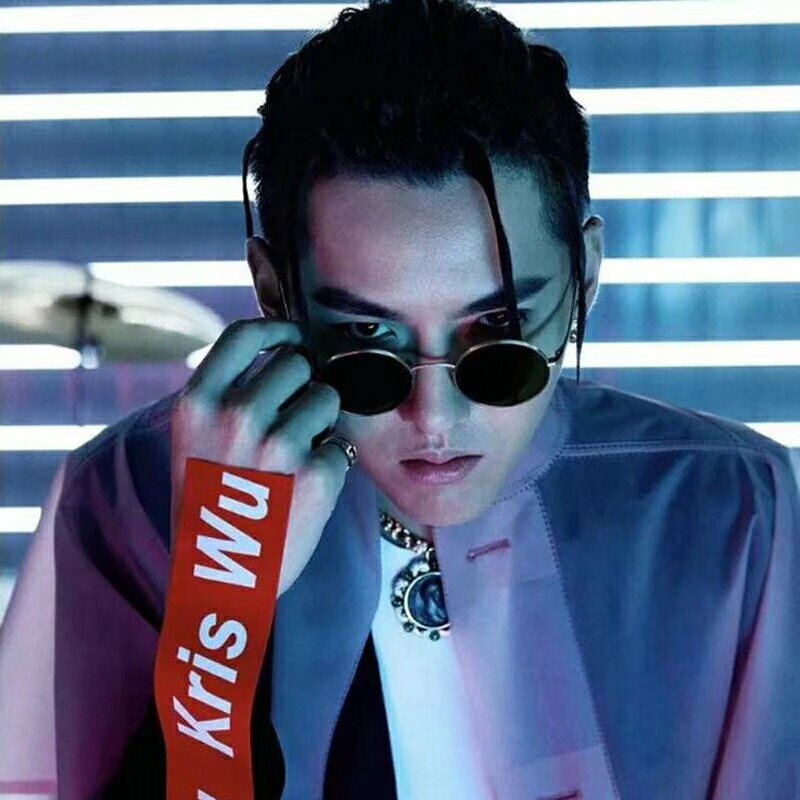 Kính mát chống UV400 khung tròn thời trang hiphop cá tính