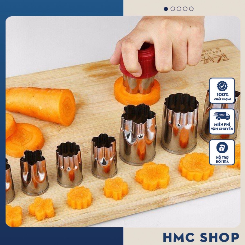 [HÀNG CAO CẤP] Bộ khuôn cắt tỉa rau củ hình hoa 8 món