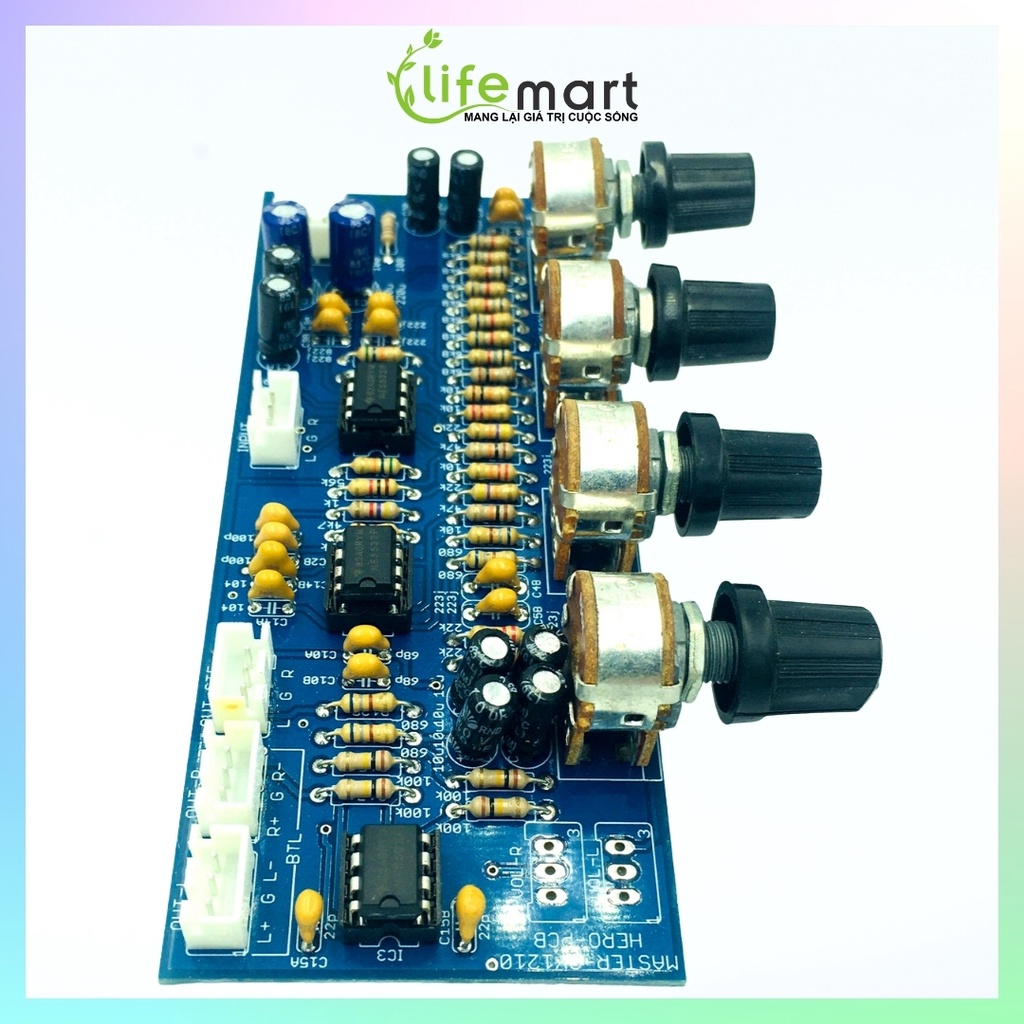 Mạch mạch master V3 chỉnh âm sắc bass treble pre amply, IC NE5532, có cổng ngõ ra âm thanh BTL, LIFEMART A03