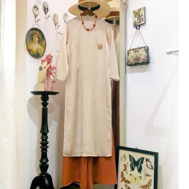 Áo dài xuông - áo dài truyền thống - hàng thiết kế -design by jade