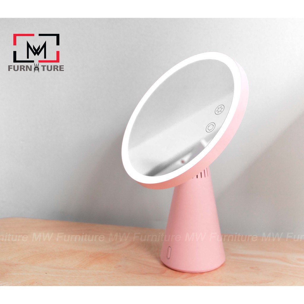 GƯƠNG TRANG ĐIỂM ĐA NĂNG (NGHE NHẠC, ĐÈN NGỦ, ĐÈN TRANG ĐIỂM) - MOON MIRROR - NỘI THẤT CĂN HỘ