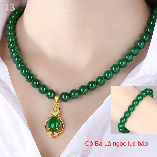 [Vòng cổ Chalcedony tự nhiên 50cm Vòng tay miễn phí] Mã não đỏ và xanh lục Món quà ngày của mẹ cho nữ