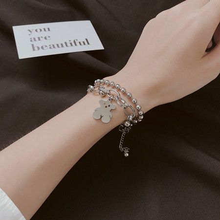 [Mã CBSD28A hoàn 13K xu đơn 99k] Korean Ins Hip Hop Retro Double-layer Girlfriends Bracelet Women