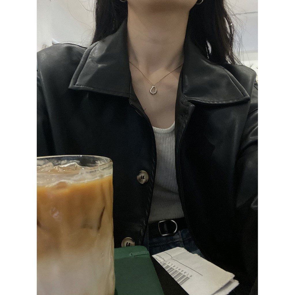 Áo khoác da Rien croptop Unisex
