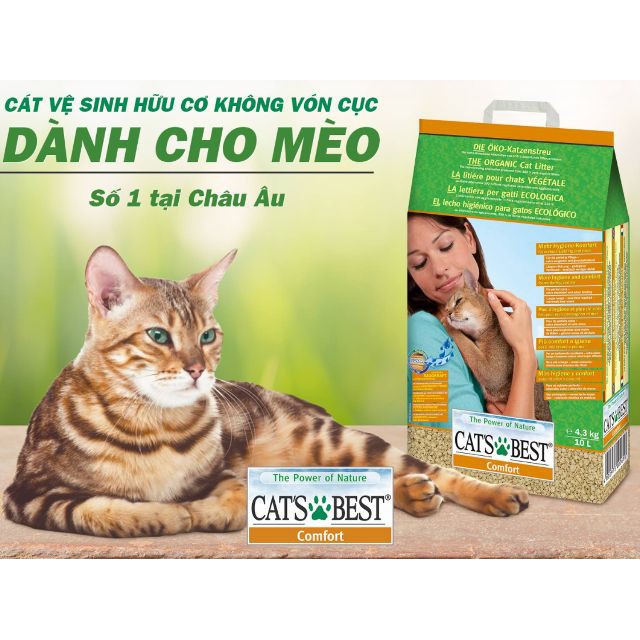 Cat's best - Cát vệ sinh cho mèo túi 10L xả được bồn cầu