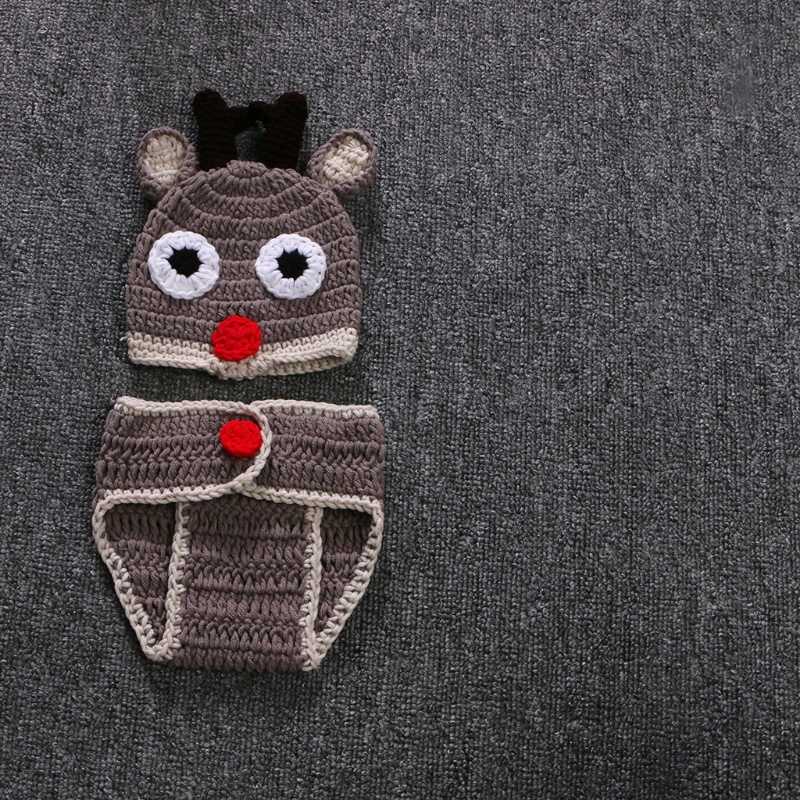 Bộ Trang Phục Gồm Quần + Mũ Cotton Dệt Kim Dùng Chụp Ảnh Cho Bé Sơ Sinh