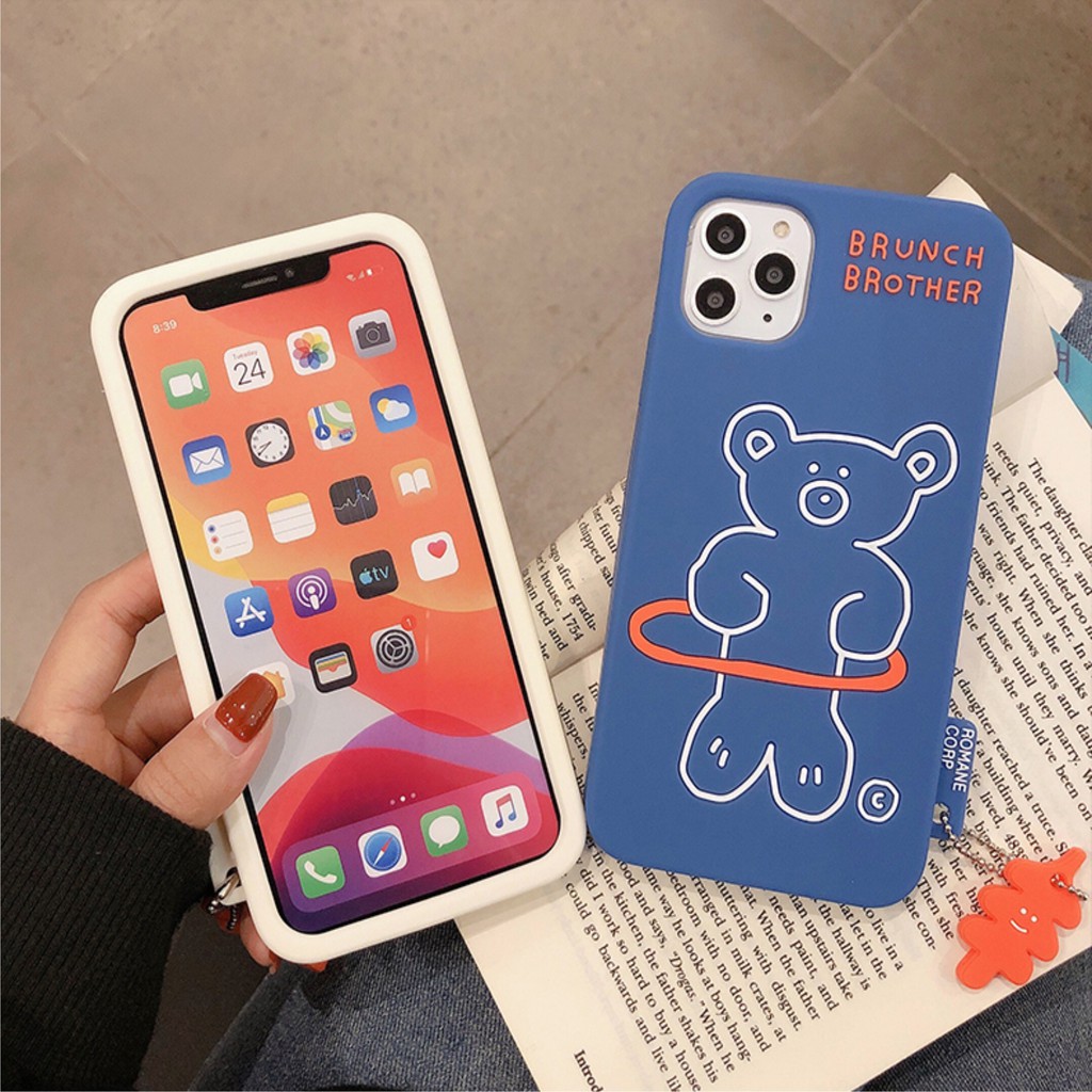[ IPHONE ] Ốp Lưng Silicon Hoạ Tiết Hình Gấu ( Kèm Móc Treo ) - N264 | BigBuy360 - bigbuy360.vn