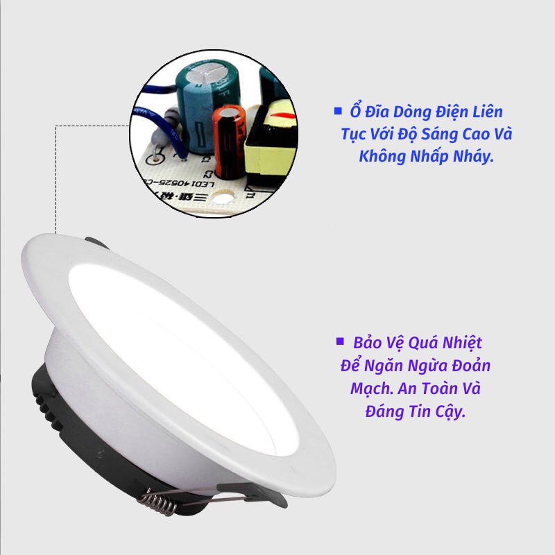 Đèn Led Đèn Led Âm Trần Chiếu Sáng Tự Nhiên Siêu Tiết Kiệm PAPAA.HOME