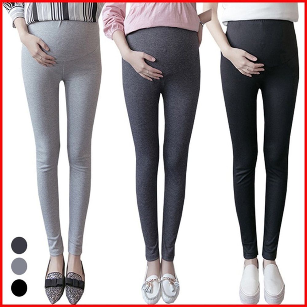 Quần Legging Lưng Cao Ôm Dáng Màu Trơn Thời Trang Cho Mẹ Bầu