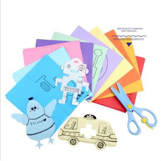 Bộ giấy thủ công in sẵn 240 hình kèm 2 kéo cắt cho đôi tay khéo léo