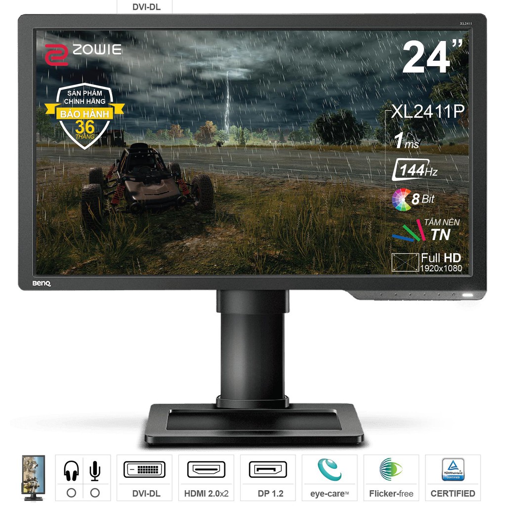 Màn hình BenQ Zowie XL2411P 24 inch Full HD 1920 x 1080 1ms 144Hz TN-Hàng Chính Hãng