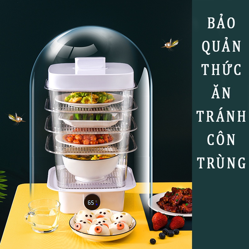 Lồng Bàn nhiều tầng bảo quản , giữ nhiệt thức ăn kèm nhiệt kế tiện lợi