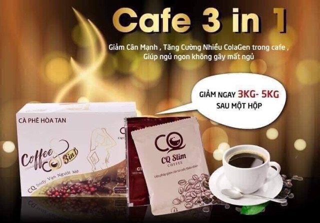 Cafe Giảm Cân 3in1 CQ Slim Chính Hãng 100%