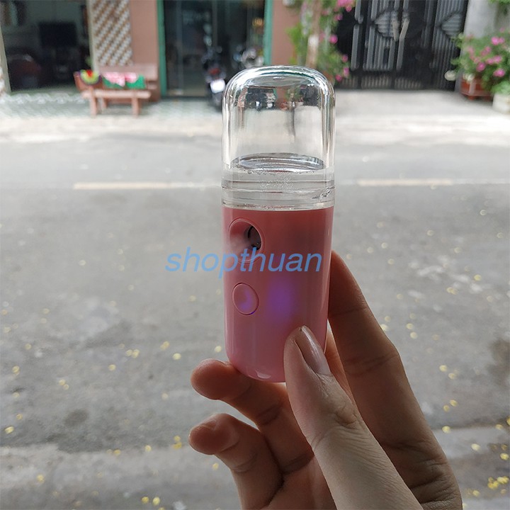 Máy phun sương cho da mặt Mini cầm tay, pin sạc, phun hơi mịn