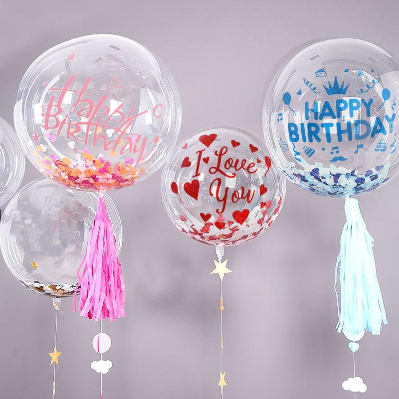 Miếng Dán Hình Bong Bóng Trong Suốt 18-30 Inch Trang Trí Sinh Nhật Tiện Dụng