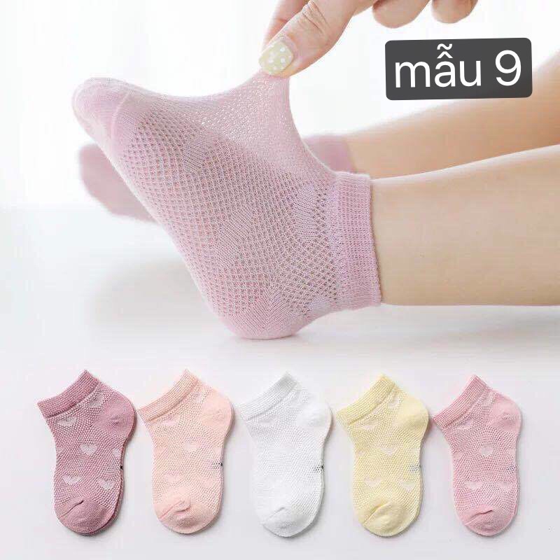 Sét 5 đôi tất cotton không xù cho bé trai , bé gái từ 1-10 tuổi