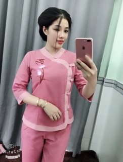 Bộ đồ đi chùa Nữ chữ TÂM