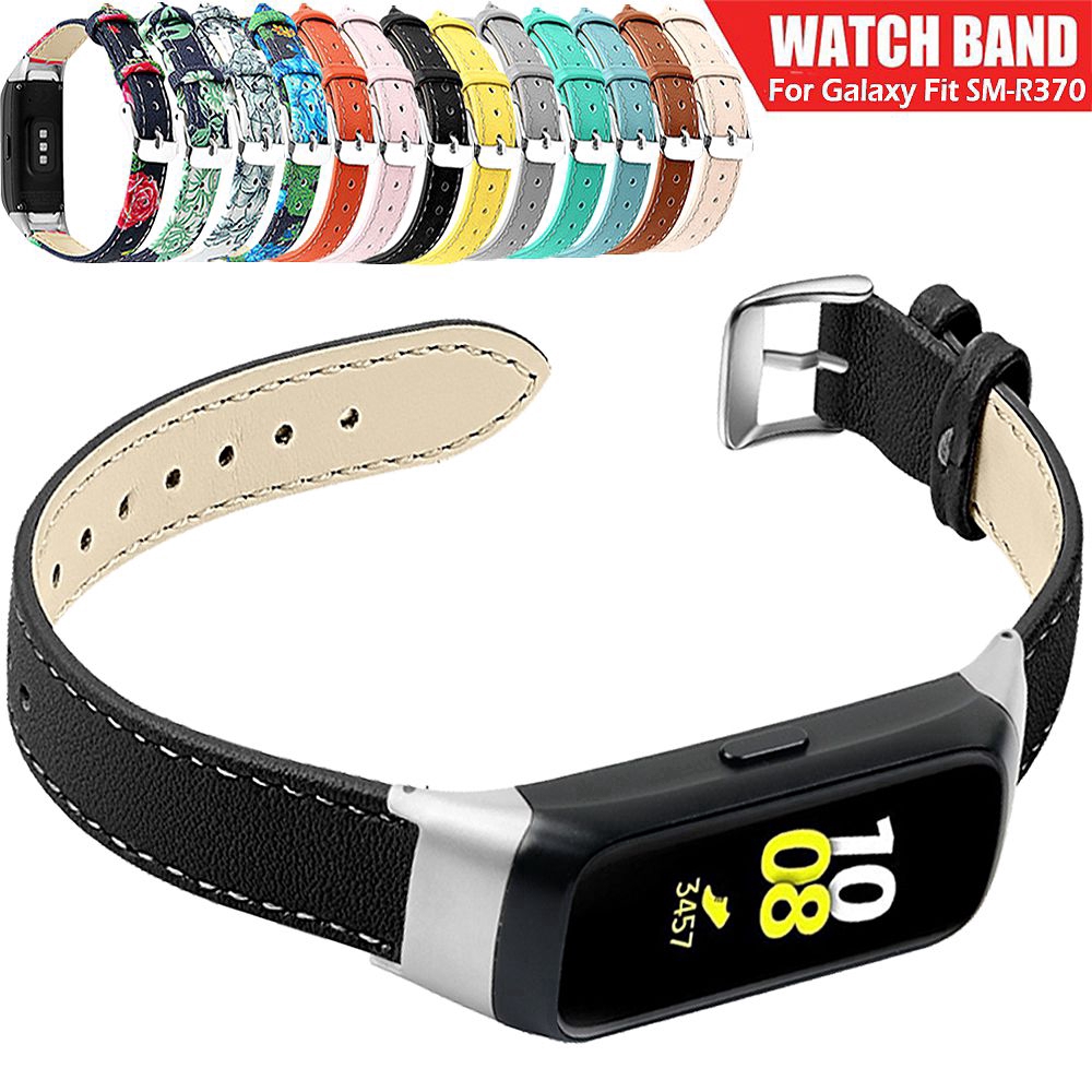 Leather Watchband Strap for Samsung Galaxy Fit SM-R370 Smart Bracelet
