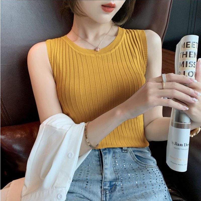 Áo Dệt Kim Sát Nách Thời Trang Cho Nữ Trong đó.