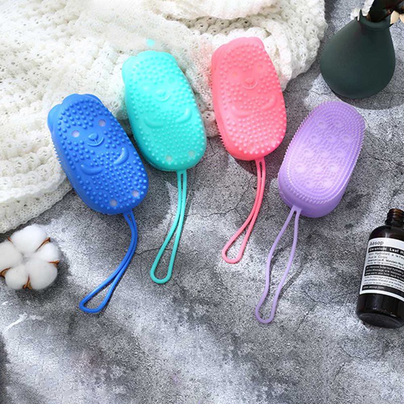 2 Bông tắm bọt biển silicone tạo bọt kỳ ghét cọ chà lưng tẩy tế bào da chết - AZ Store