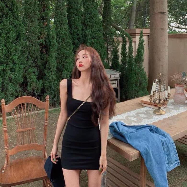 [XẢ KHO] Váy Body 2 Dây To Kiểu Dáng Ôm Sát Chất Thun Gân Mềm Mát