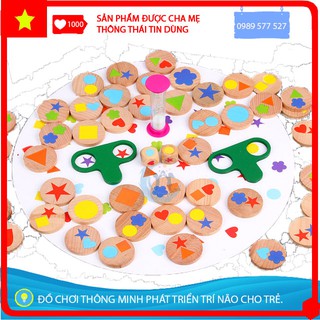 [Sale] Trò Chơi Bảng Gỗ Giúp Bé Nhanh Tay Nhanh Mắt Nhận Biết Hình Giống Nhau