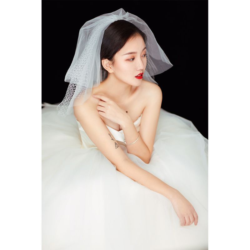 Mạng Che Mặt Bằng Vải Tuyn Nhiều Lớp Dành Cho Cô Dâu