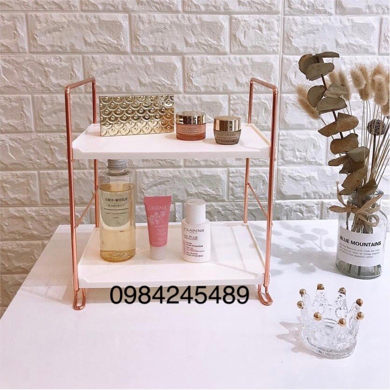 Kệ để đồ 2 - 3 tầng rose gold &quot;sẵn hàng&quot;