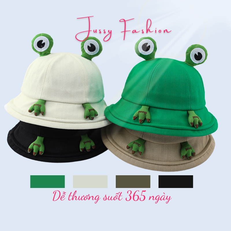 Mũ Bucket Ếch Xanh Ngộ Nghĩnh Dáng Yêu Jussy Fashion Phong Cách Nón Tai Bèo Unisex Hàn Quốc Hot Trend