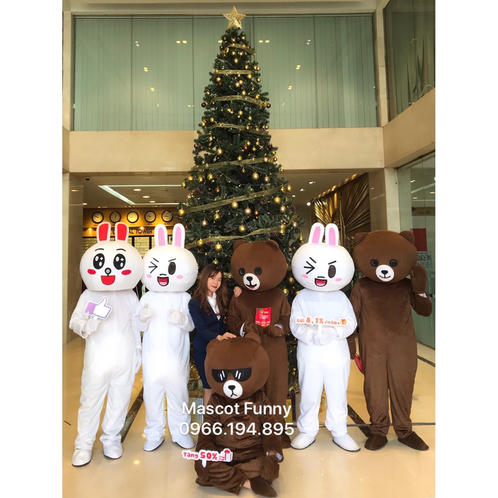 XẢ KHO Trang Phục Mascot Gấu Brown và thỏ Cony