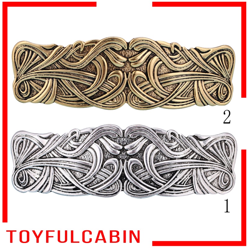 [Toyfulcabin] Kẹp Tóc Celtic Lớn Bằng Kim Loại Thủ Công Màu Bạc Phong Cách Cổ Điển Cho Nữ