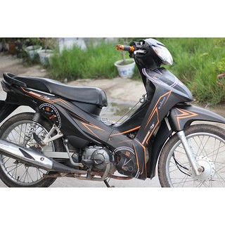 Tem Trùm Wave Đen Chỉ Cam Đồng Hồ