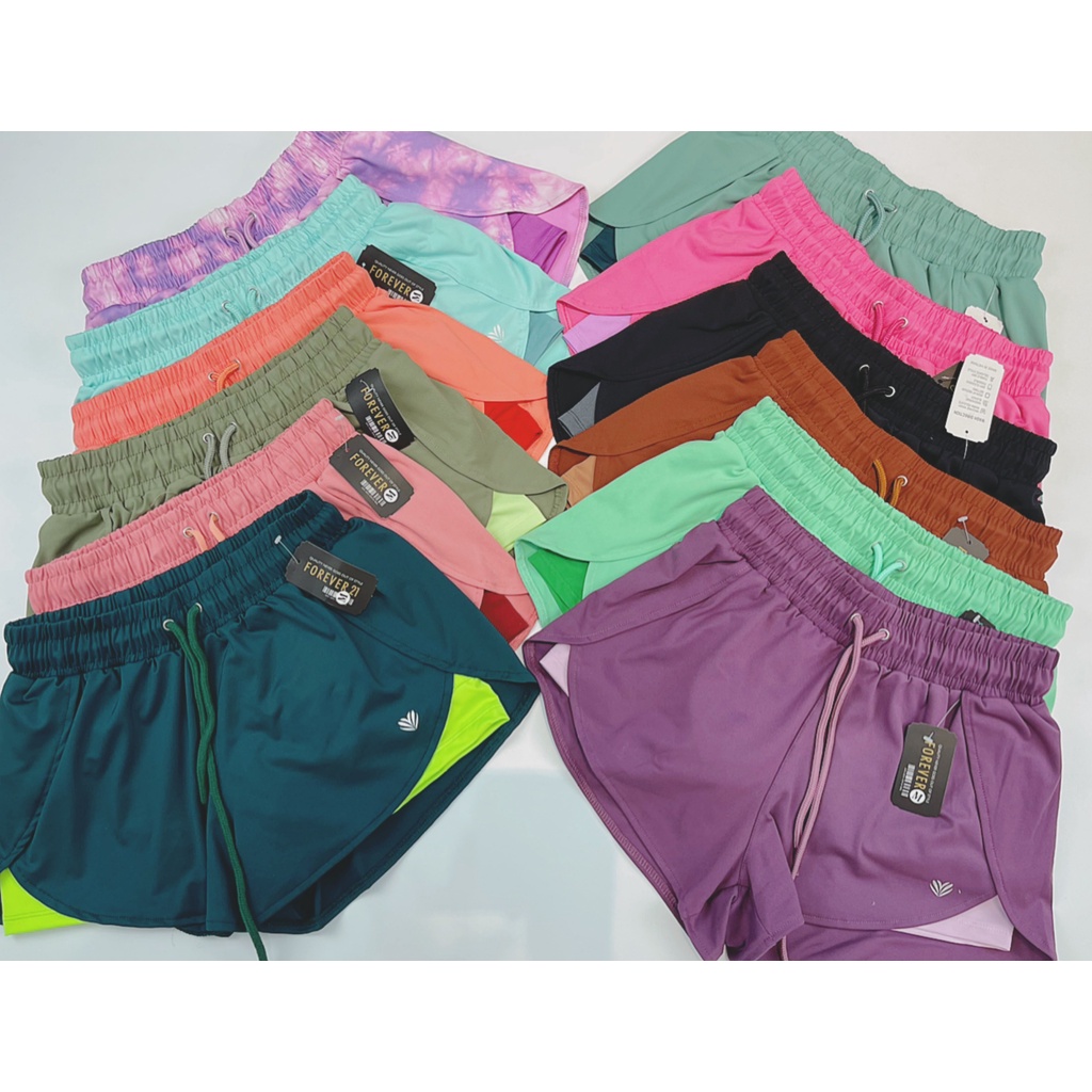 Quần Đùi Thể Thao Nữ 2 Lớp Thun Polly Co Giãn 4 Chiều, Lớp Lót Trong Có Túi Nhỏ