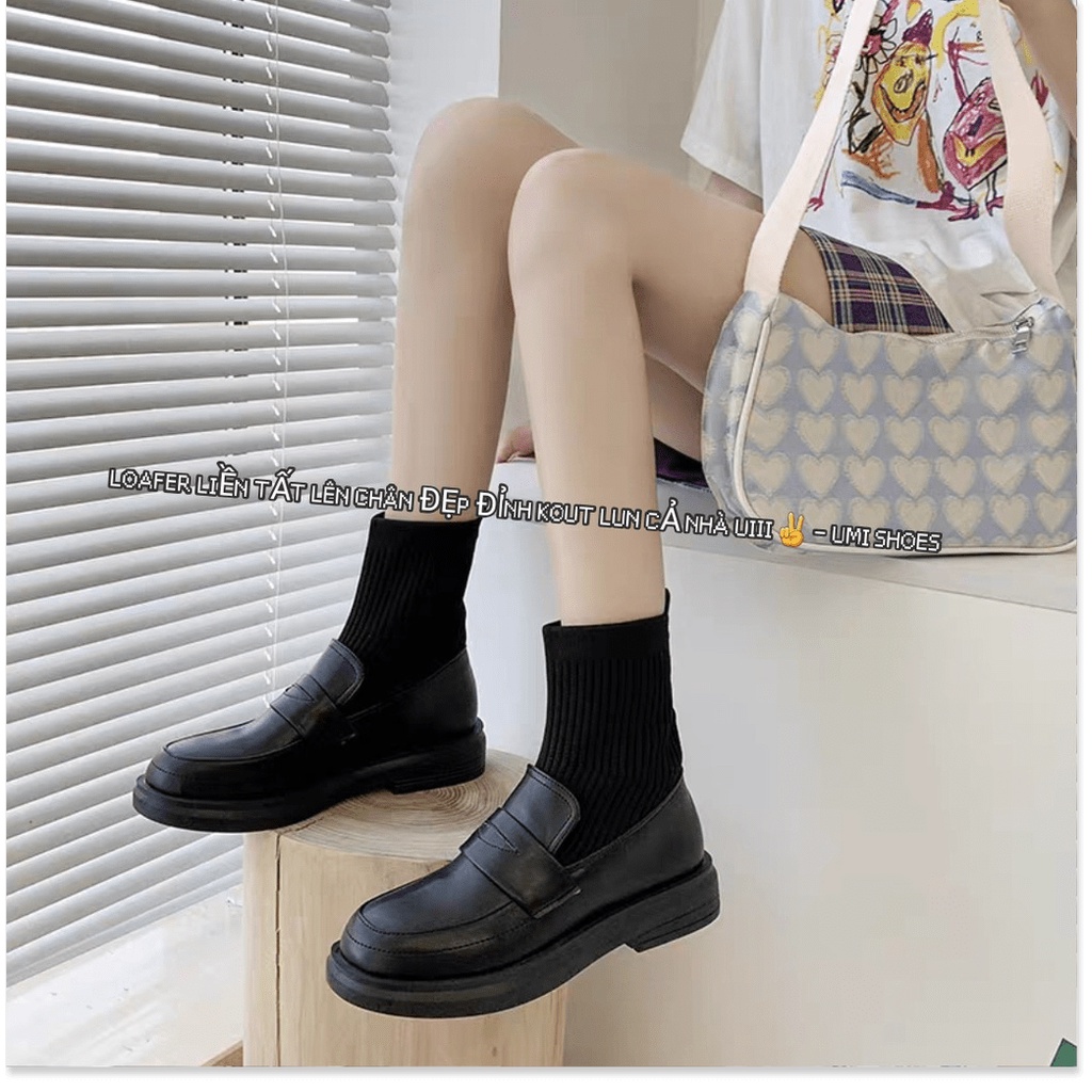 💓 Giày bốt tất may liền cổ Ulzzang thời trang ôm chân năng động trẻ trung mới đẹp xinh hot đế bằng lười ღ 𝒮𝐻❁𝐸𝒮 𝐹❁