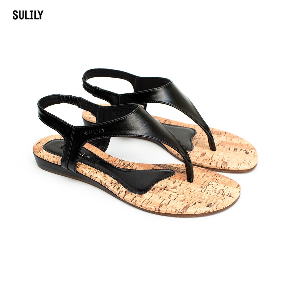 Giày Sandal Xỏ Ngón Quai Thun Sulily S01-III19DEN