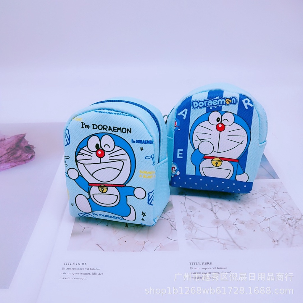 Móc khóa/Ví cầm tay mini đựng xu cho trẻ em hình hoạt hình Doraemon