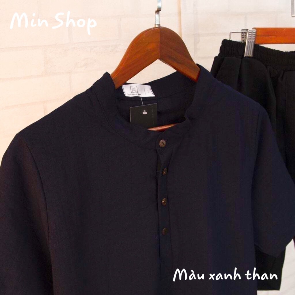 Bộ đũi nam cổ tàu 👉FREESHIP👈 trẻ trung, phá cách, chất liệu đũi thái dày dặn, mềm mại, thoáng mát, có kèm ảnh thật | BigBuy360 - bigbuy360.vn