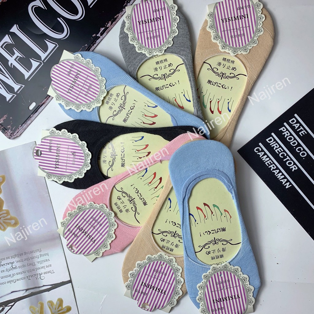 Sét 5 đôi tất nữ cổ ngắn cute, tất chân nữ dáng lười TAT22