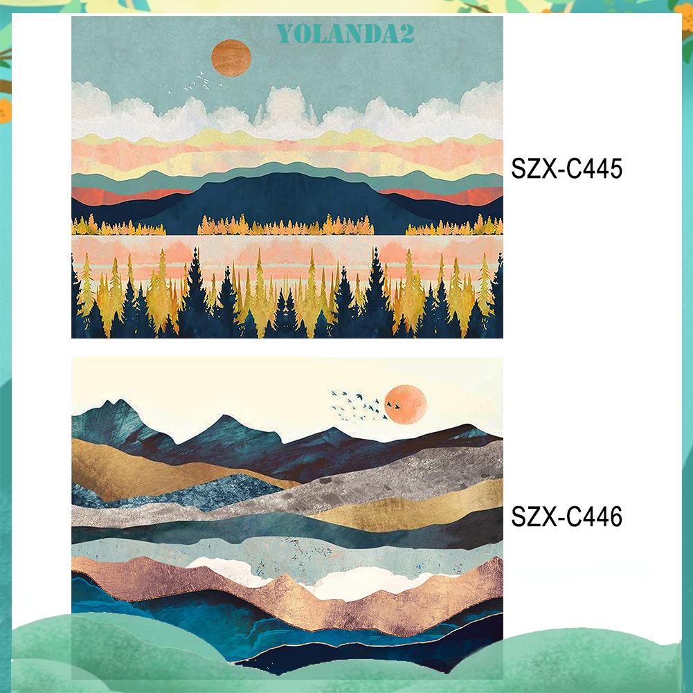 Toàn Bộ Tranh Thêu Chữ Thập Diy 11ct 40x50cm Hình Núi Hoàng Hôn