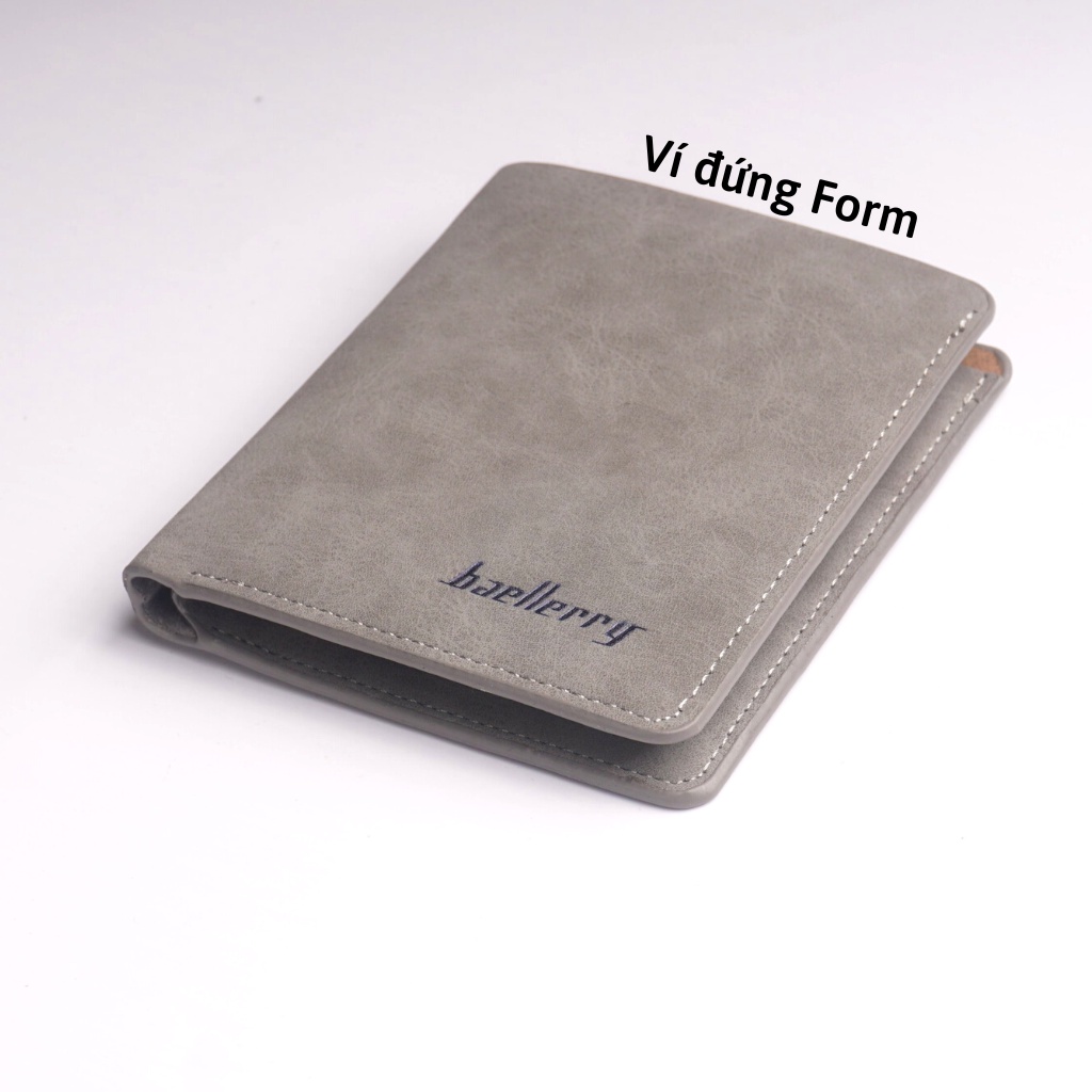 Ví Nam Baellerry Da Lộn Cao Cấp , Bóp Nam Dáng Đứng - V101