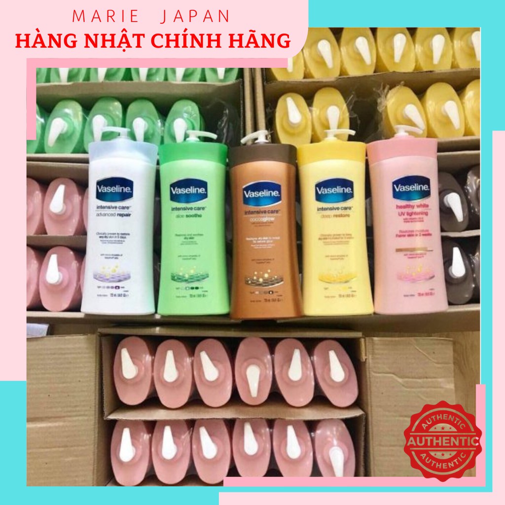 Sữa dưỡng thể trắng da toàn thân VASELINE bản Mỹ 725ml